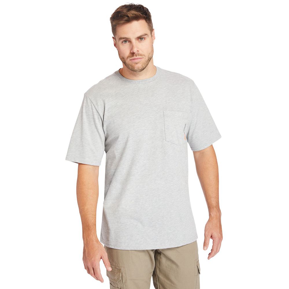 Camisetas Masculino - Timberland Pro® Big & Tall Base Plate Short-Sleeve - EDSCR9641 - Cinzentas